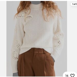 Women’s Vince Ivory Crochet Shell sweater